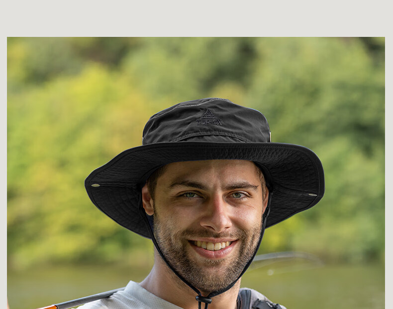 TOPEX Outdoor Men's Summer Mountaineering Bucket Hat Sun Protection Hiking Foldable Water-Repellent Breathable Cap 26