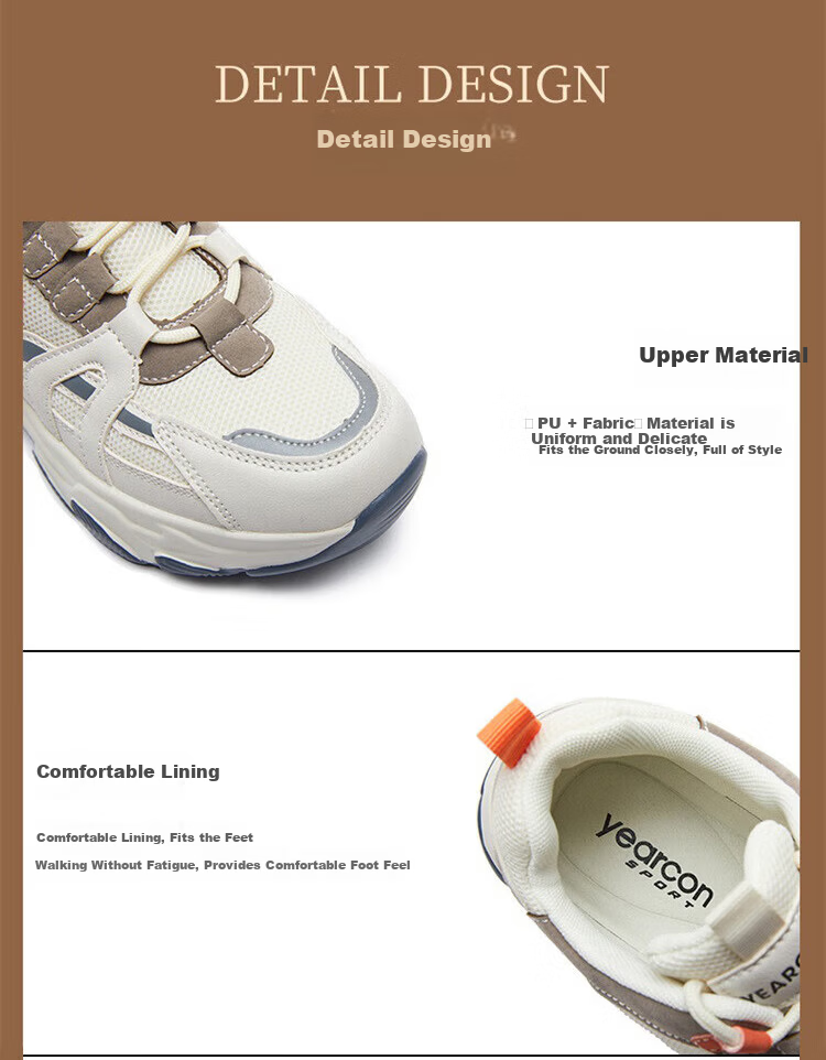 Yierkang Women's Chunky Sneakers, Lightweight And Versatile Casual Shoes for Spring And Summer, Outdoor Thick-Soled Sports Shoes, Simple Breathable Comfortable Footwear for Wome 6
