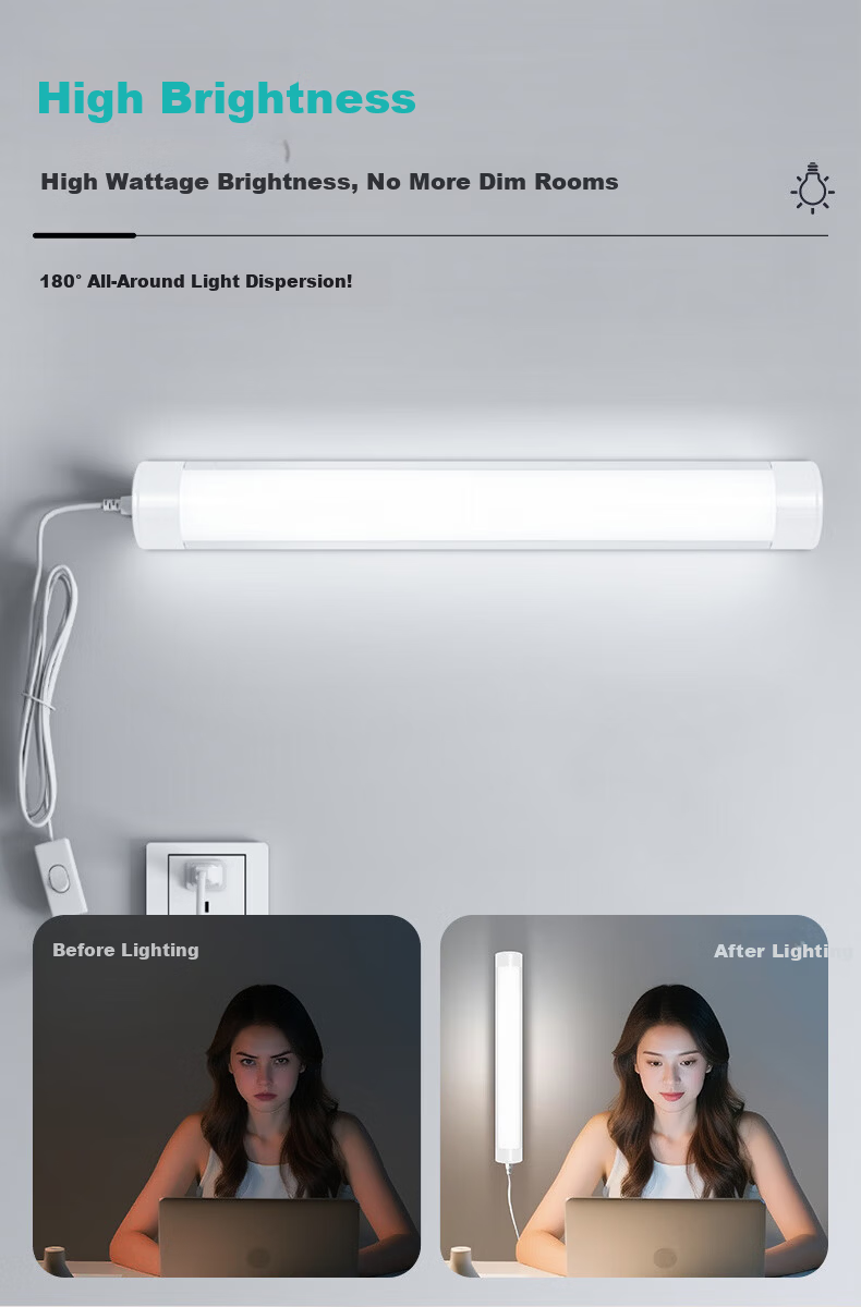 Zuoji Direct Plug-in LED Purification Tube Super Bright Energy-saving Bracket Light Docking Type for Engineering Commercial Factory Warehouse 1.2m 40W White Light with 1.8m Power Cord 3