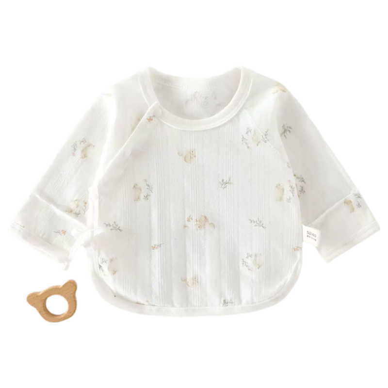 Aibao Baby Summer Thin Long Sleeve Half Back Newborn Monk Suit Baby Close-fitting Homewear T309 Milk Rabbit Size 59