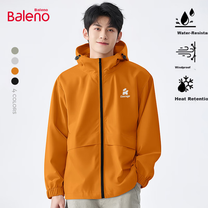 Baleno Men's Autumn Outdoor Windproof Waterproof Durable Sports Casual Hooded Jacket 17