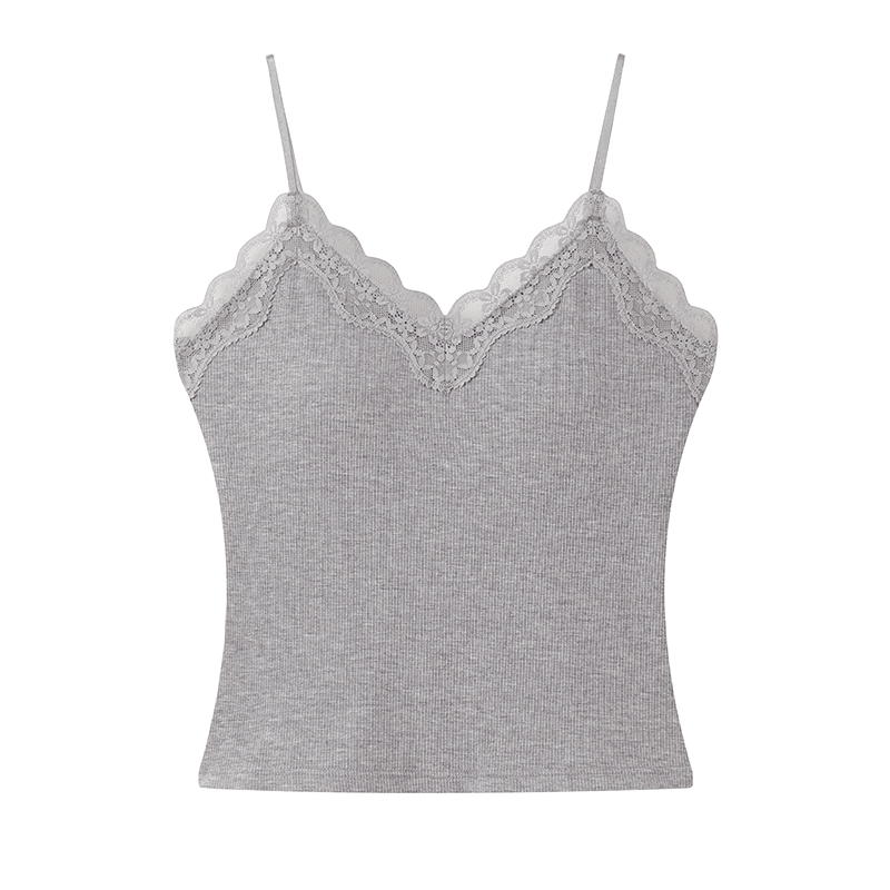 Fenteng Women's Lace V-Neck Camisole Vest Bra-Free 2026 New Style Side Coverage Versatile Base Layer Underwear Outerwear