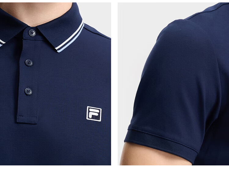 FILA Elite Men's Knitted Short Sleeve Polo Shirt 2026 Summer Simple Basic Casual Top 44