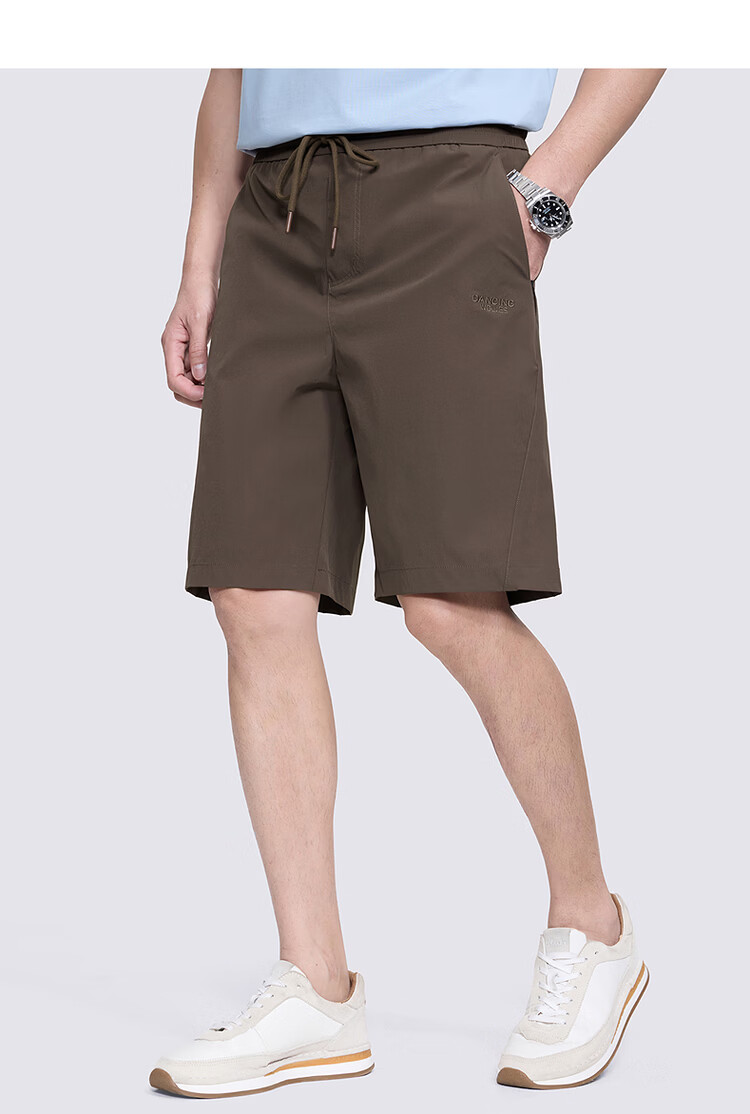 Dancing with Wolves [High Elasticity] Loose Breathable Casual Men's Shorts Commuter Versatile Easy-Care Five-Point Pants 502 Dark Purple L 14