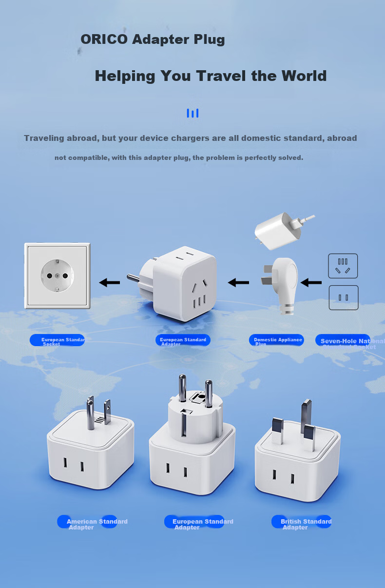 ORICO UK Plug Adapter Socket Power Strip for Singapore Malaysia UK Hong Kong Macau 3