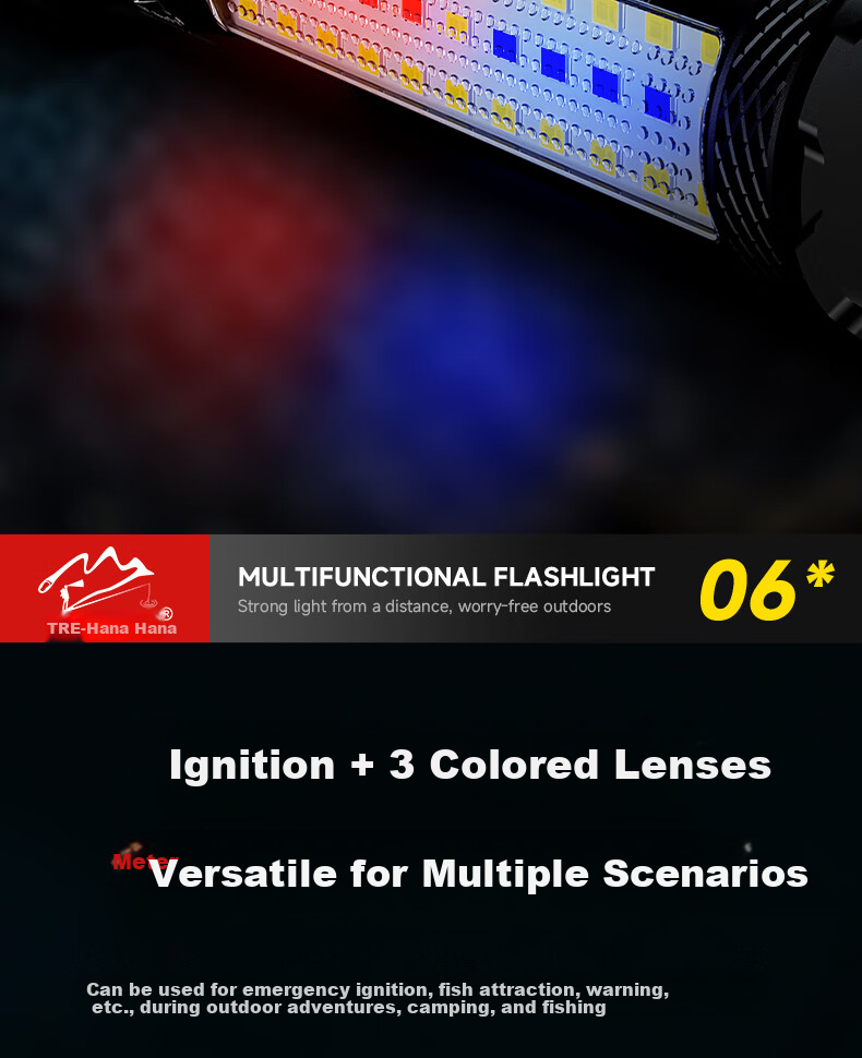 TRE-Hana Dragon Slayer High Brightness Outdoor Multifunctional LED Flashlight Long Range Rechargeable Patrol Lighting 11
