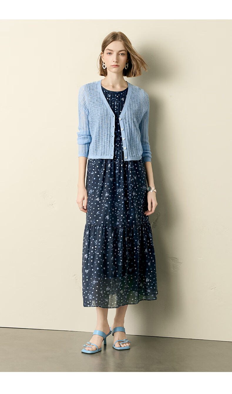 Yanyu Floral Tencel Vest Dress Women 2026 Summer Waist Slimming Sleeveless Long Dress Blue Flower S 14
