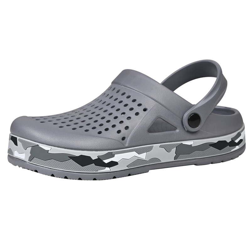 Chudun Chef Shoes Non-slip Waterproof Oil-resistant Kitchen Men's Sandals Clogs Beach Shoes Black Size 38-39