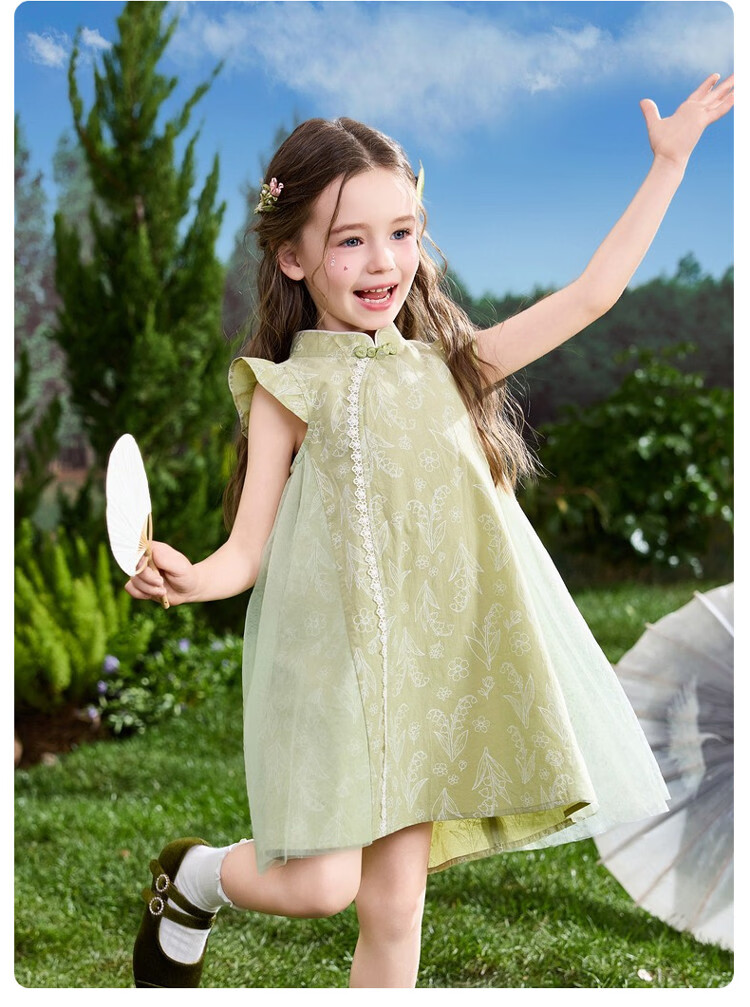 ASK JUNIOR Children's Qipao Dress 2026 Summer Toddler Short Sleeve New Chinese Style Dress for Girls 11