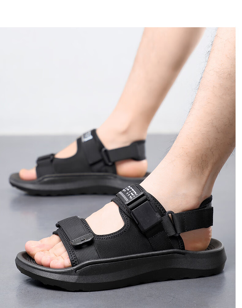 MEXICAN Spring Summer New Men's Sandals Beach Shoes Slippers Breathable Black Size 39 14