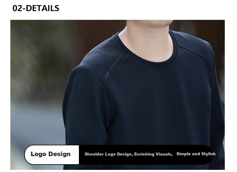 Romon Men's Sweatshirt Spring High-End Business Casual Long Sleeve T-Shirt Versatile Crew Neck Base Shirt Jacket Green D7S 2XL 20