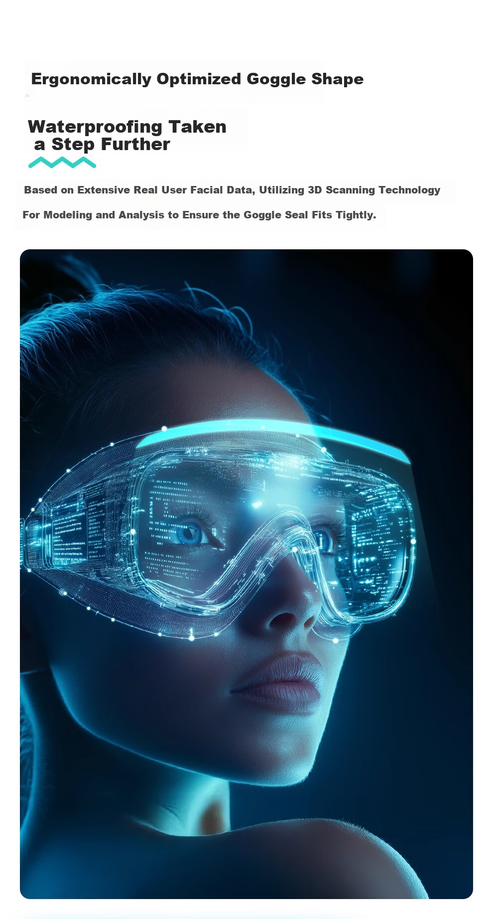 TOSWIM Large Frame Waterproof Anti-Fog Swimming Goggles Unisex HD Coated Professional Eyewear Abyss Glow Plano 5