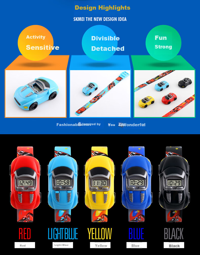 Skmei Children's Sports Digital Watch with Luminous Display for Ages 6-12, Elementary School Students' Alarm Clock Toy Watch, Birthday Gift for Boys 1451 3