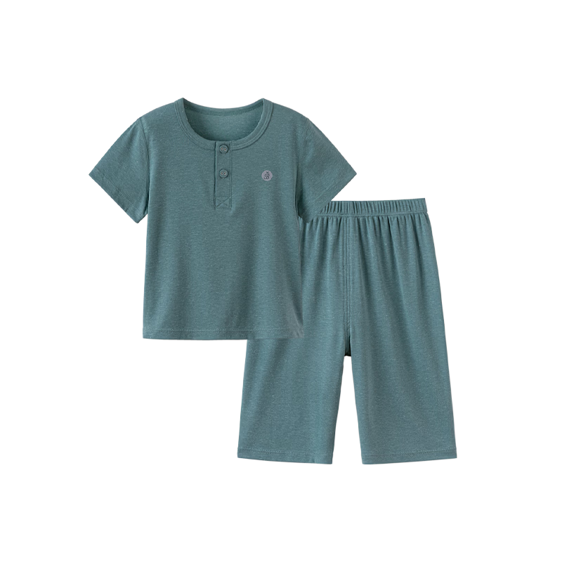 Babylove Baby Summer Homewear Set Short Sleeve T-Shirt and Pants Boys Girls Solid Color Simple Air Conditioning Pajamas