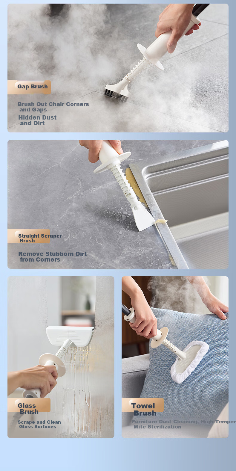 Donlim Portable Steam Cleaner High Temperature High Pressure Sterilization Mite Removal Household Kitchen Range Hood Stove Air Conditioner Carpet Multifunctional Whole House Cleaning Device DL-7940 7