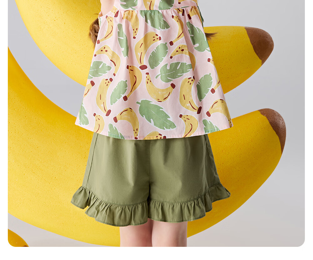 Betis Girls' Summer 2026 New Children's Ruffled Sleeveless Camisole and Shorts Set Baby Two-Piece Outfit 21