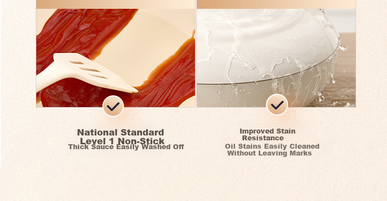 Midea Non-Stick Flat Frying Pan Titanium Grade 1 Spark Oil Concentration Steak and Egg Pan for Gas and Induction Cooktops 18
