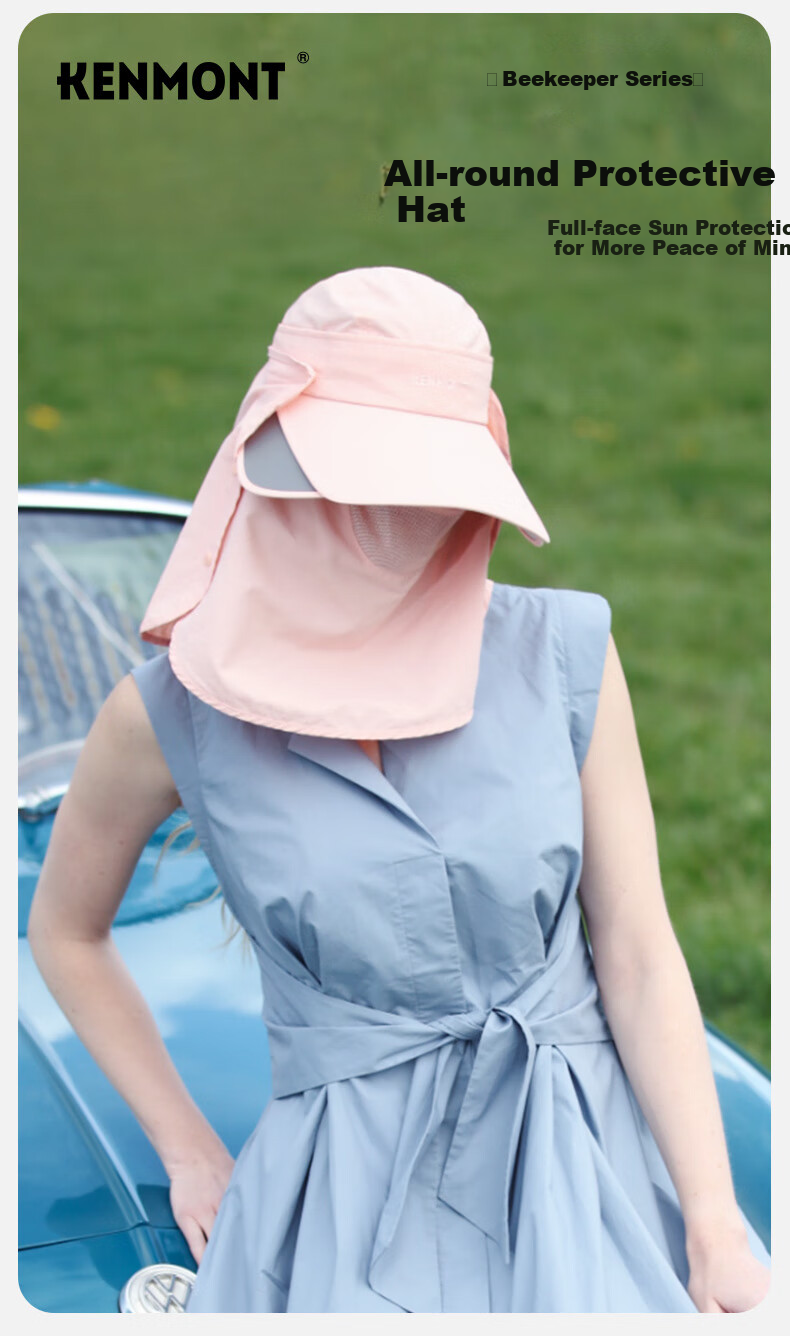 Kenmont Spring Summer Sun Protection Face Covering UV Protection Open Top Hat Light Khaki 1