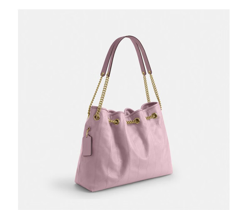 COACH [Brand Direct Supply] Women's Quilted Detail EVELYN Shoulder Handbag Chain Bag Carnation Pink CDR00 4