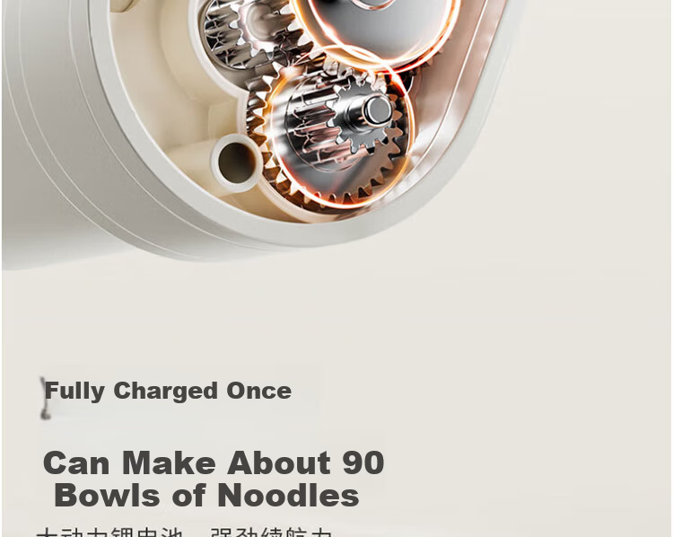 Joyoung Handheld Electric Noodle Maker 30-Second Quick Noodle Extruder Rechargeable Stainless Steel Pasta Machine M2-MS100 21