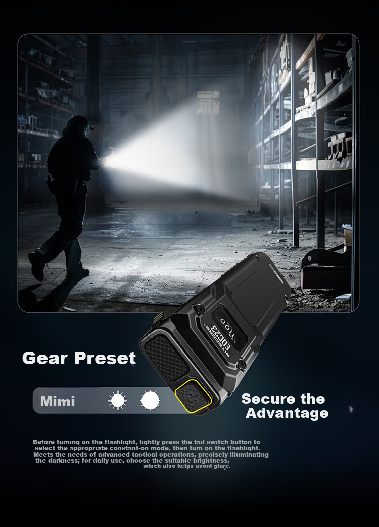 NITECORE EDC23 Tactical Flashlight Ultra-thin Portable Outdoor Camping Self-defense High Brightness 10