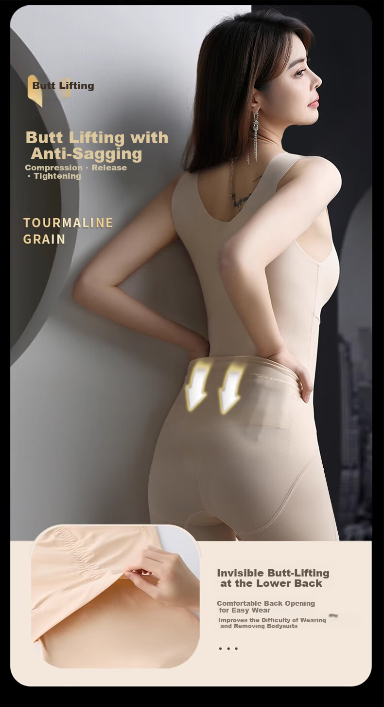 LangSha Postpartum Shaping Bodysuit Strong Abdomen Control Waist Trainer with Chest Pads Removable Back Slimming Body Shaper 3