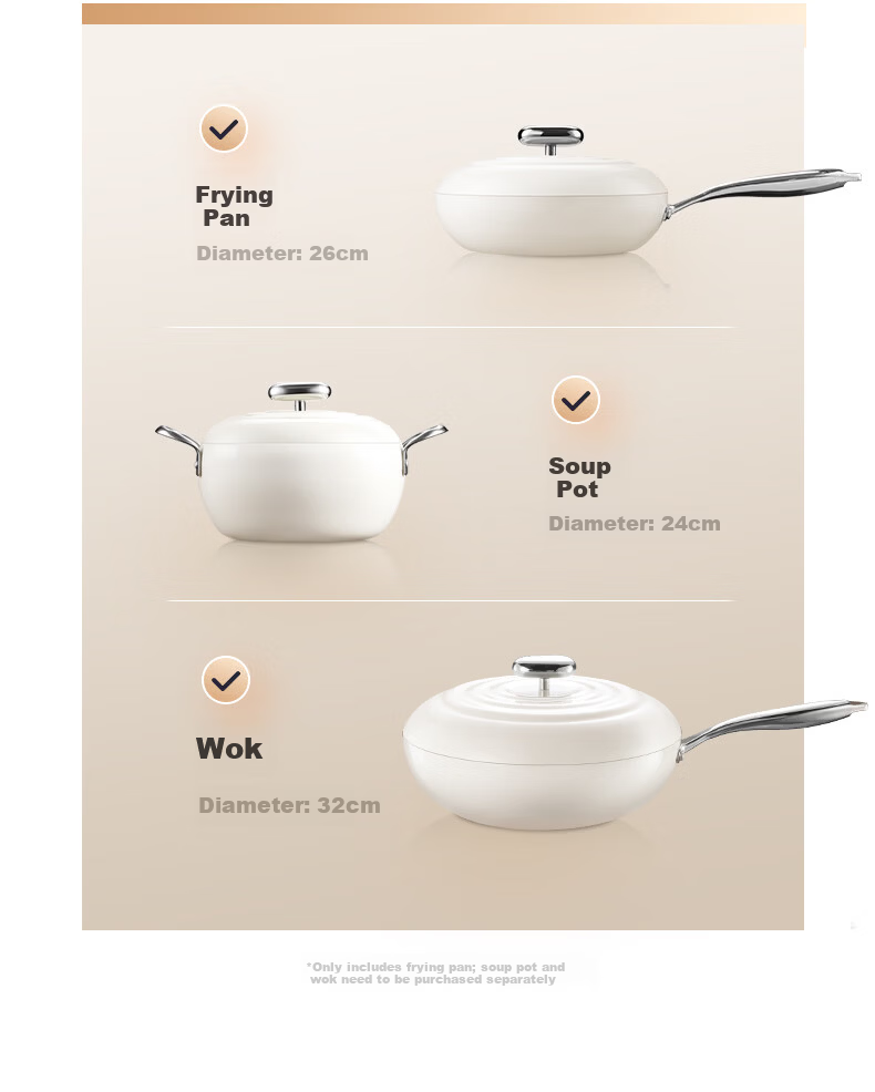 Midea Non-Stick Flat Frying Pan Titanium Grade 1 Spark Oil Concentration Steak and Egg Pan for Gas and Induction Cooktops 13