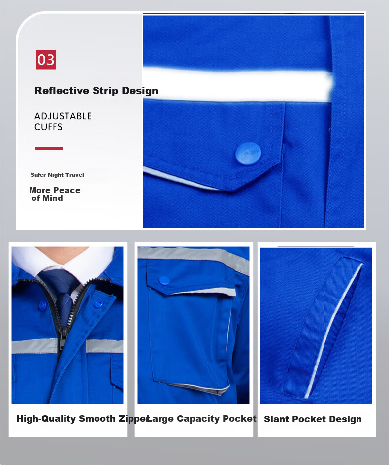 Laurie Anti-Static Workwear Men's Summer Long Sleeve Two-Piece Set Durable Auto Repair Welding Work Clothes Construction Reflective Jacket Customizable 5