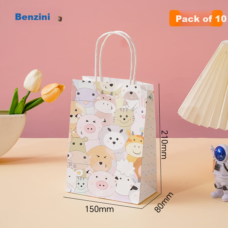 Banjeni Gift Bag Kraft Paper Handbag Student Activity Storage Bag Cute Paper Gift Packaging Bag