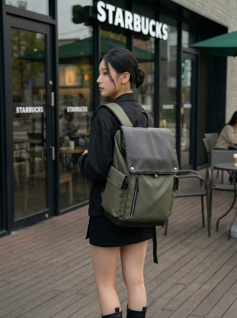 JD Jingzao Flip Laptop Backpack Business Travel Large Capacity Student School Bag Black 18