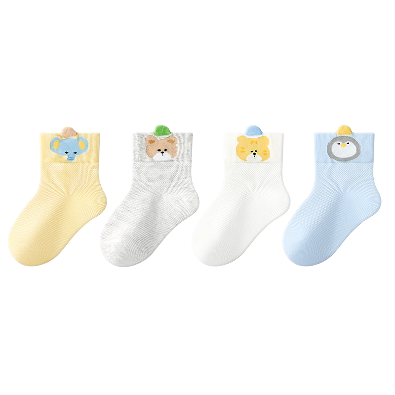 Baby Cotton Socks Spring Summer A-Class Newborn Infant Seamless Mid-Calf Mesh Socks for Small Age Babies