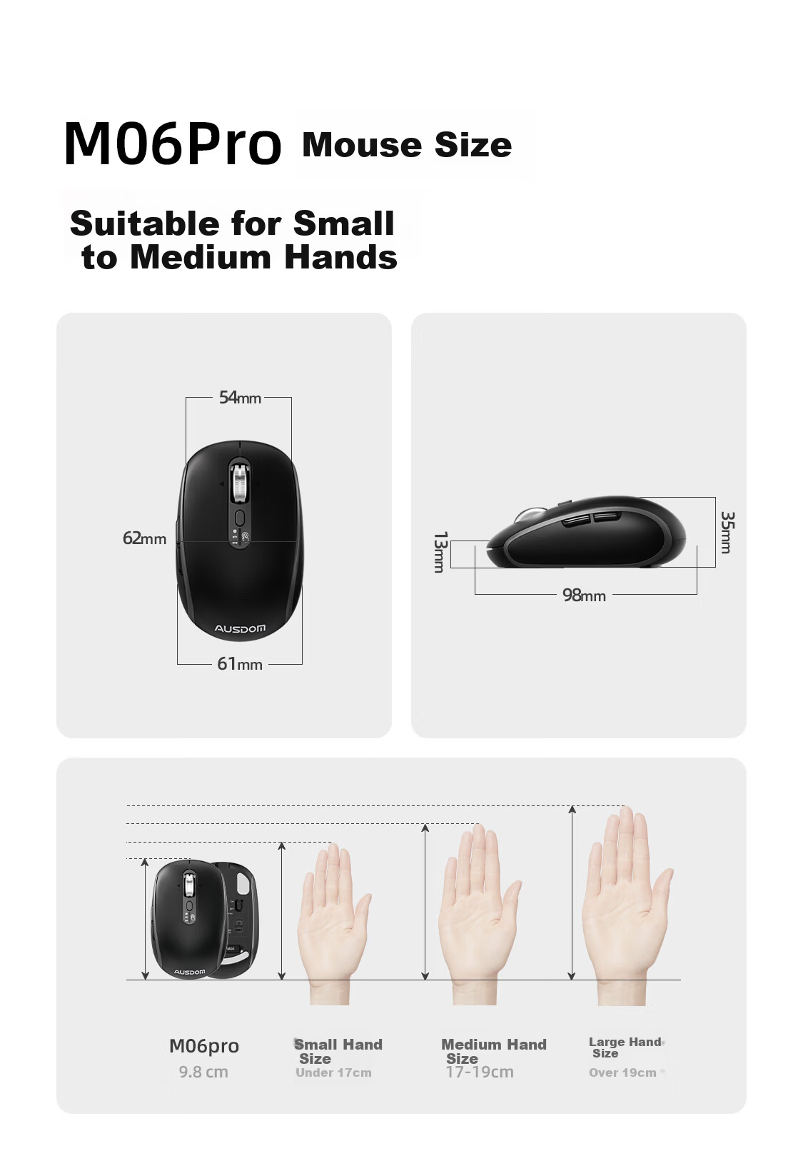 AUSDOM M06pro Wireless Mouse Four-Directional Electromagnetic Scroll Silent Star Flash Wired Bluetooth Tri-Mode Connection Laptop Business Office Portable Mouse Graphite Black Anywhere 9