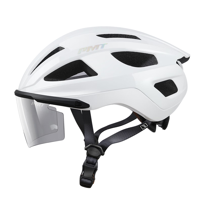 PMT Cycling Helmet for Men And Women, Mountain Bike Road Bike Magnetic Wind Goggles Helmet GOLF White L