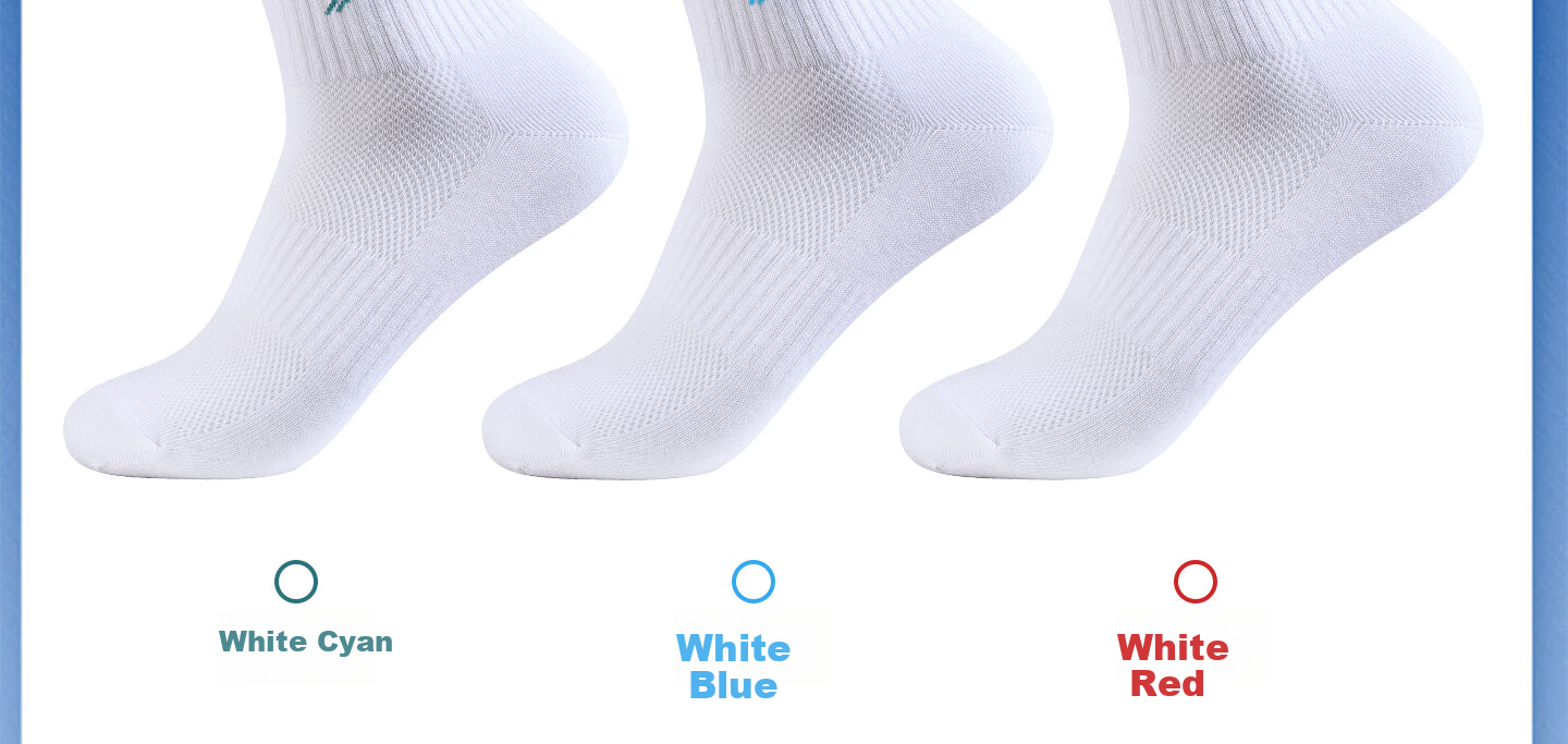 Li-Ning 3 Pairs Short Sports Socks Unisex Running Socks Summer Youth Cotton Sweat-Absorbent Breathable White XL 40