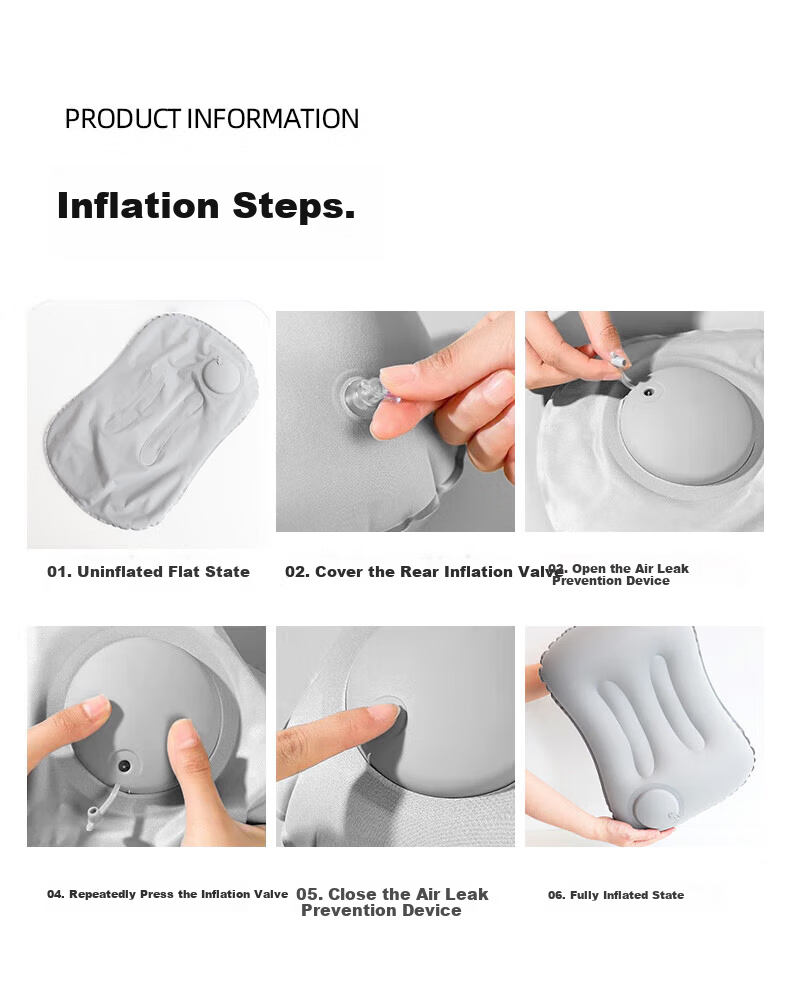 Etravel Inflatable Travel Lumbar Pillow Portable Press-to-Inflate Waist Support Cushion Green 14