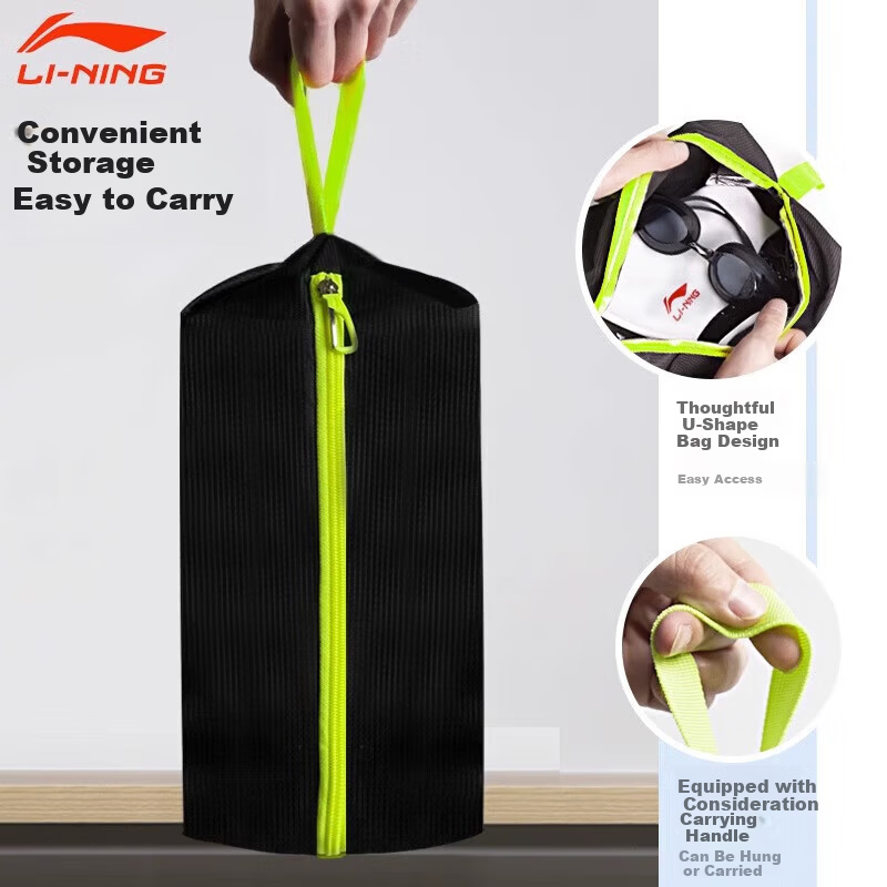 LI-NING Waterproof Swim Bag Dry and Wet Separation Beach Bag Large Capacity Toiletry Storage Bag Swimming Gear
