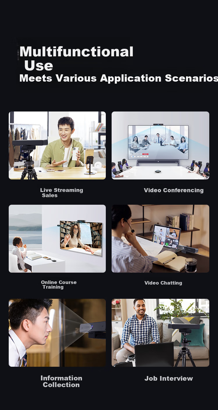 Haoli Video Conference Camera All-in-One Microphone 4K Ultra HD Digital Zoom Conference Room Camera Smart Framing Video Conference Equipment HC-5M 14
