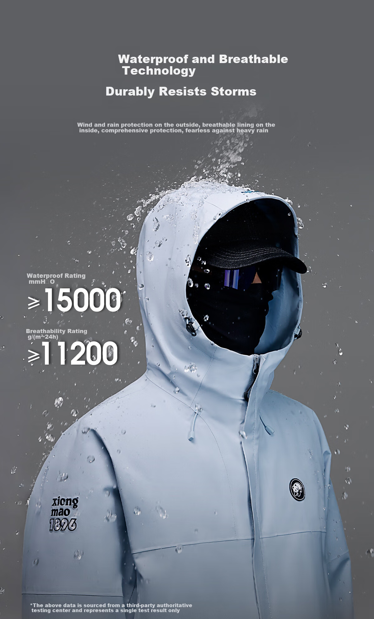 Panda [Rain Shell MAX] 3-in-1 Goose Down Liner Waterproof Jacket Unisex Cold-Resistant Warm Autumn Winter Hiking Coat B297, XS 5