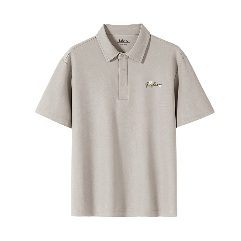 Baleno Men's Cotton Pique Short Sleeve Polo Shirt 2026 Summer New Breathable Cool Casual Outdoor Loose Fit Versatile