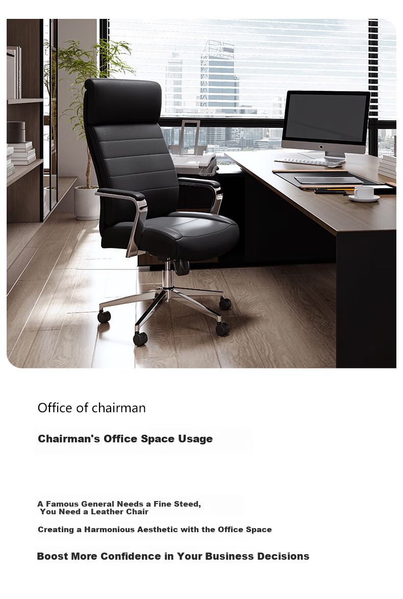 Botai Boss Chair Top-Grain Leather Reclining Office Chair Home Computer Chair Ergonomic Nap Swivel Chair 91931H 8