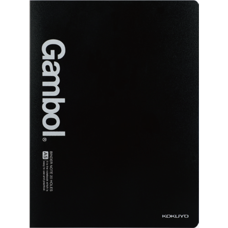 KOKUYO Gambol A5 Loose-Leaf Notebook, Detachable Business Journal with 7mm Ruled Lines, 30 Sheets, Black, WCN-FR1031N