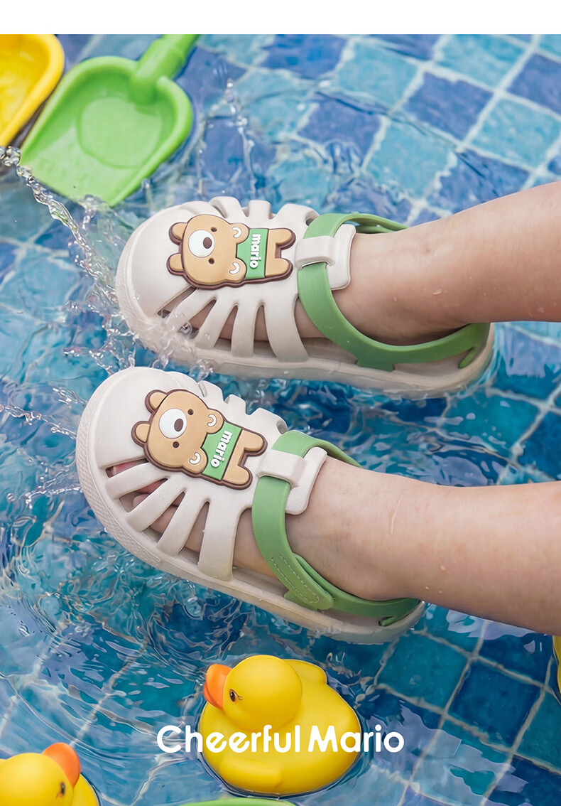 Cheerful Mario 2026 New Kids Open-Toe Sandals Girls Summer Breathable Baby Toddler Bath Shoes Boys 1-3 Years Beach Sandals 16