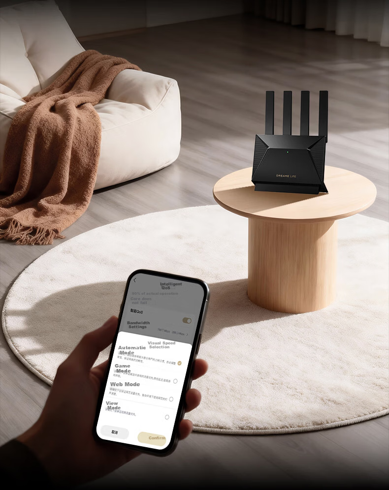 DREAME LIFE New Release High-Speed Gigabit 5G Dual-Band Wall-Penetrating Signal Boost Whole-Home Wireless Router WIFI7 20