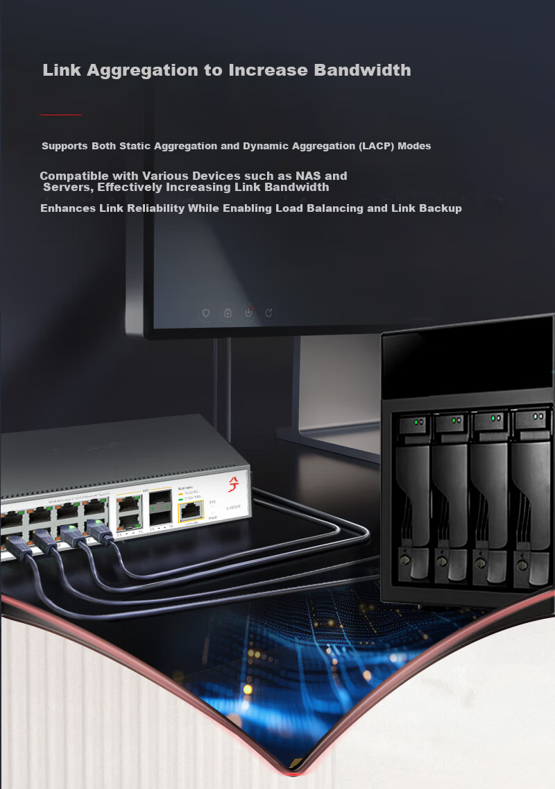 Xike Three-Layer Managed 12-Port 2.5G + 4-Port 10G Ten-Gigabit Switch with DHCP and Routing Function 16-Port 2.5G Switch SKS8300-12E2T2X 11