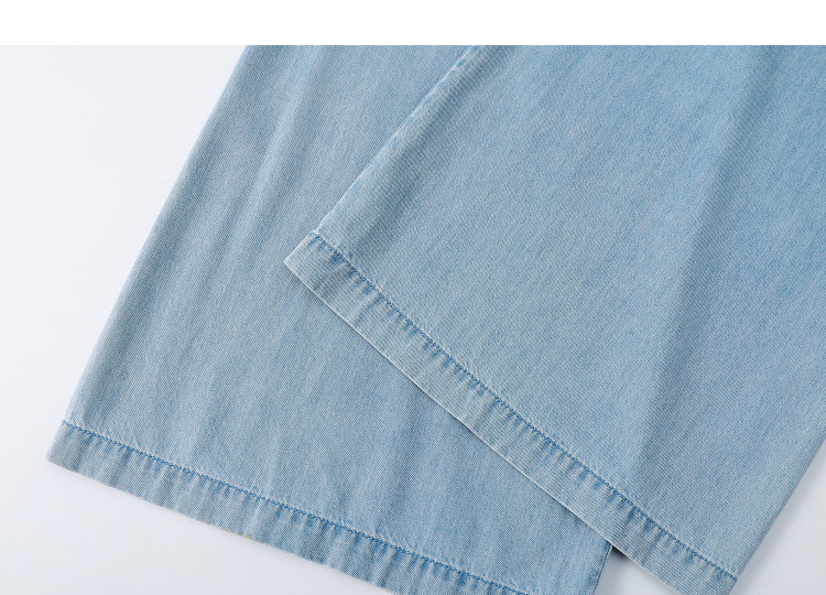 Demana [Lyocell Cotton Blend] Summer Simple Mid-High Waist Pleated Wide-Leg Slimming Concealing Denim Jeans for Women Premium Feel 14