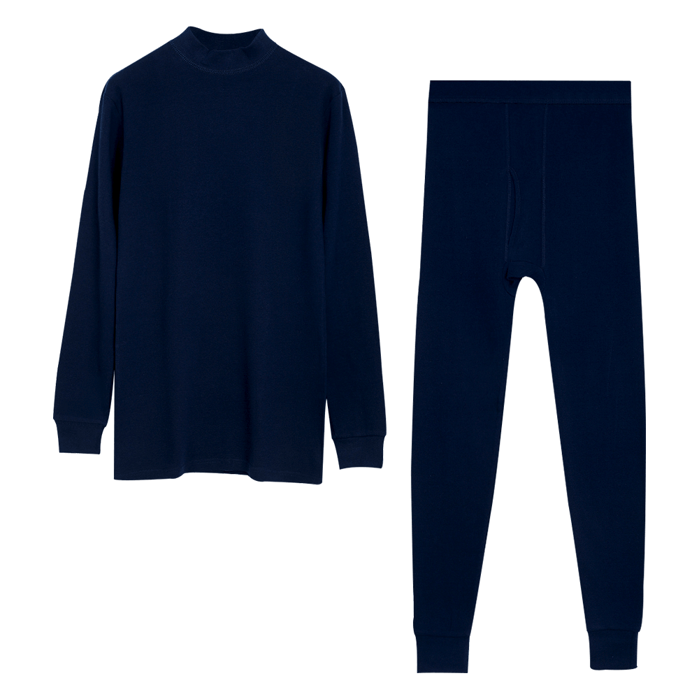 Hodo 7A Antibacterial And Anti-Mite Men's Underwear, Semi-Turtleneck Autumn Top And Pants, Pure Cotton Base Layer, Men's Set