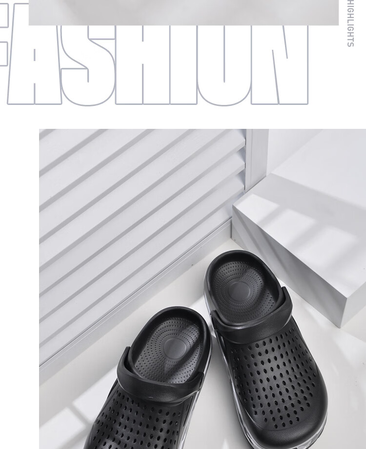 Chudun Chef Shoes Non-slip Waterproof Oil-resistant Kitchen Men's Sandals Clogs Beach Shoes Black Size 36-37 12