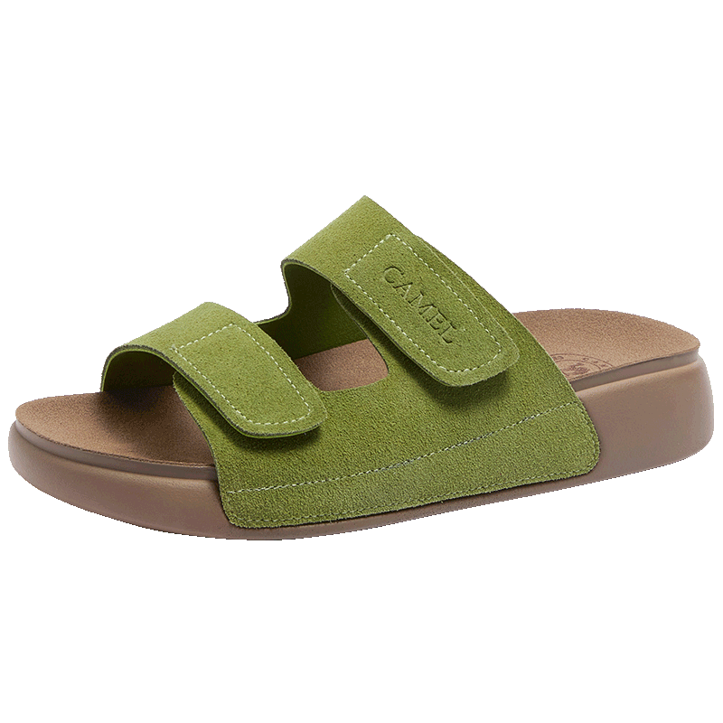 CAMEL Outdoor Soft Loafers 2.0 Thick Sole Velcro Birkenstock Sandals L26M504019 Green (Suede) Size 39