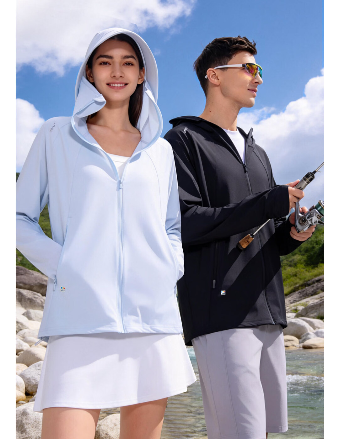 SUPIELD Full Spectrum Patent Sun Protection Cooling Raglan UV Protection Jacket for Men and Women Summer Tranquil Black M 26
