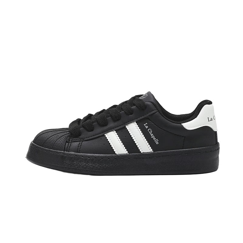 La Chapelle Women's Casual Sneakers Soft Sole Sport White Shoes A080BR Black Size 39